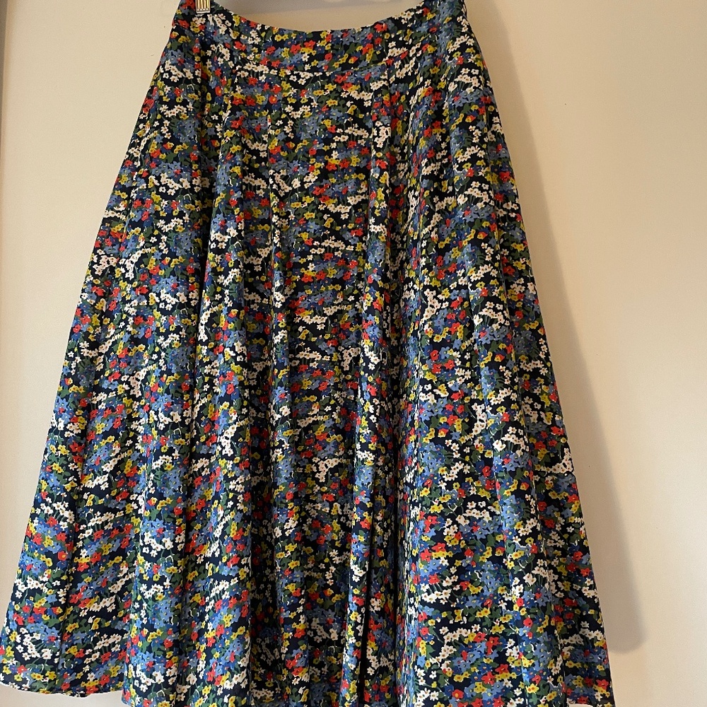 NWOT Boden Corinne Full Skirt - Navy/Ditsy Floral - 4P